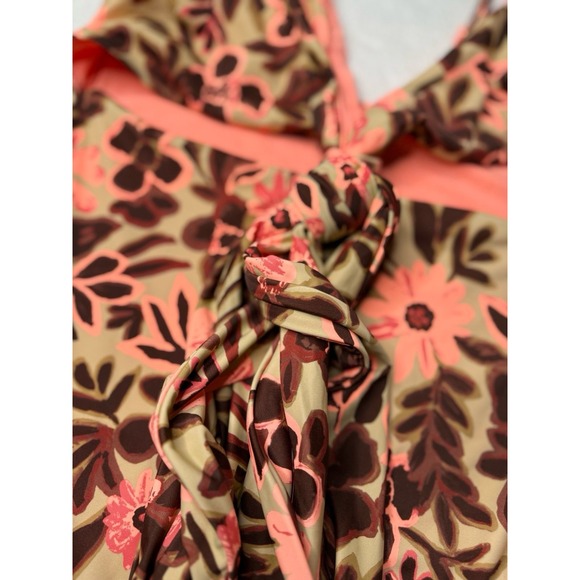 Aerie Women's Wrap One Piece Flroal Pink Swimsuit Sz XL Padded Summer NWT! - Picture 7 of 12